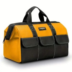 13-inch Portable Waterproof Tool Storage Bag, Oxford Cloth Material, Suitable for Electricians and Carpenters - Yellow